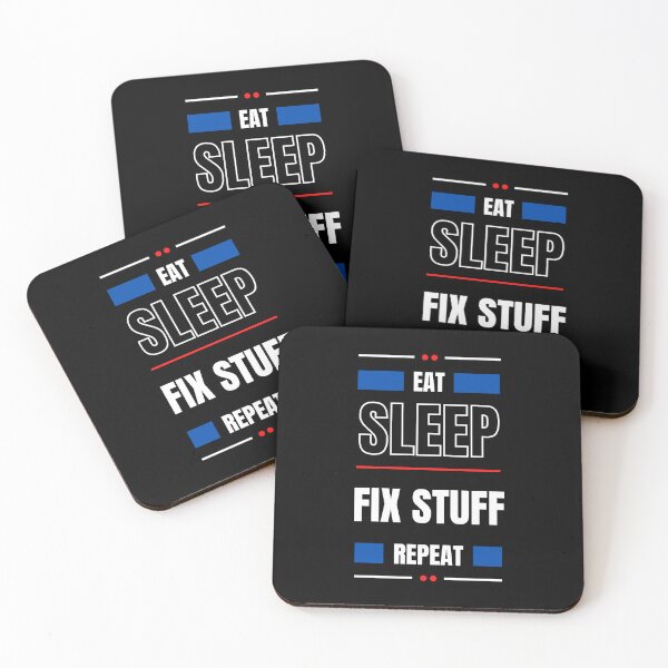 Item preview, eat sleep fix stuff repeat designed and sold by marianna cotaru.