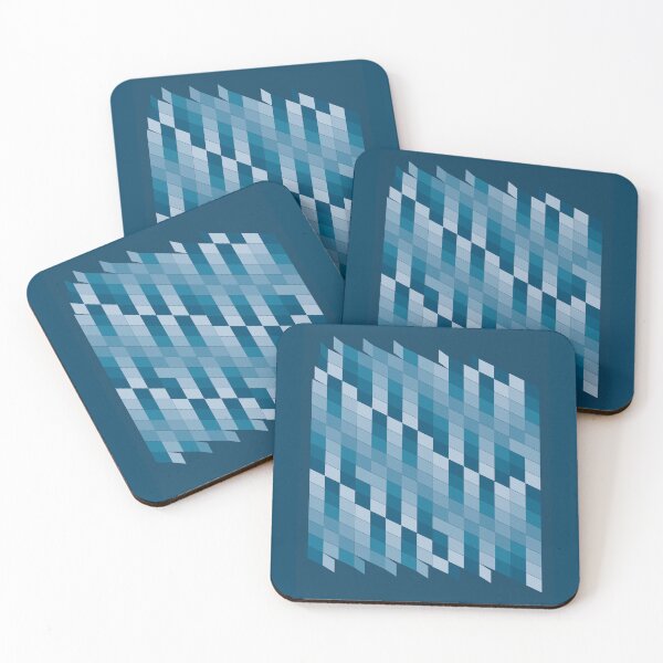 Item preview, Geometric abstract design with a structure of sheets in blue tones sticking designed and sold by Martapp.
