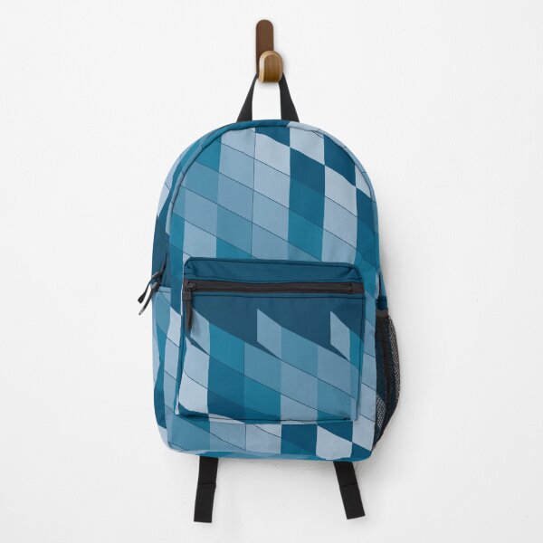 Item preview, Geometric abstract design with a structure of sheets in blue tones sticking designed and sold by Martapp.