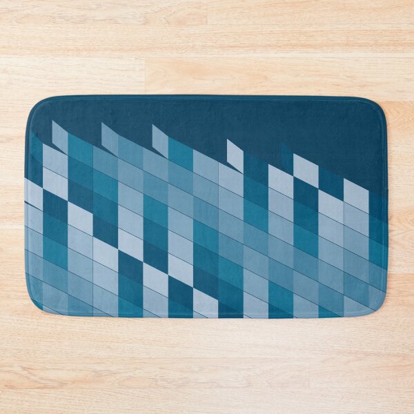Item preview, Geometric abstract design with a structure of sheets in blue tones sticking designed and sold by Martapp.