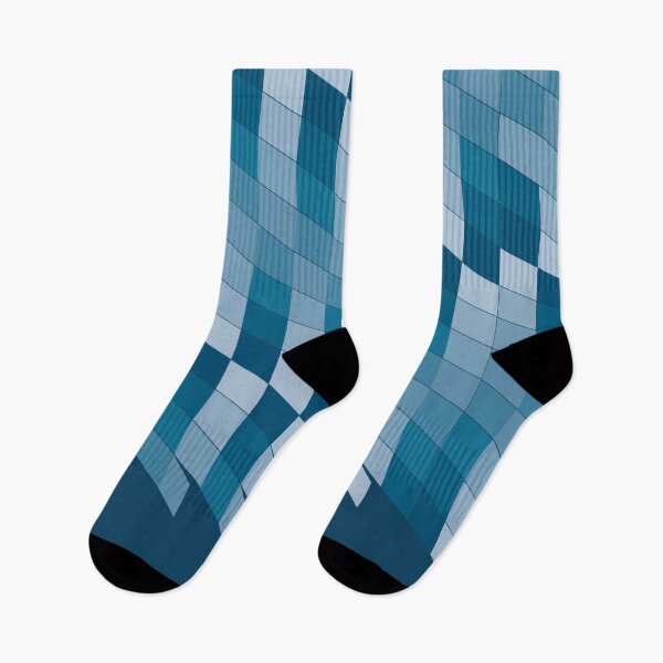 Item preview, Geometric abstract design with a structure of sheets in blue tones sticking designed and sold by Martapp.