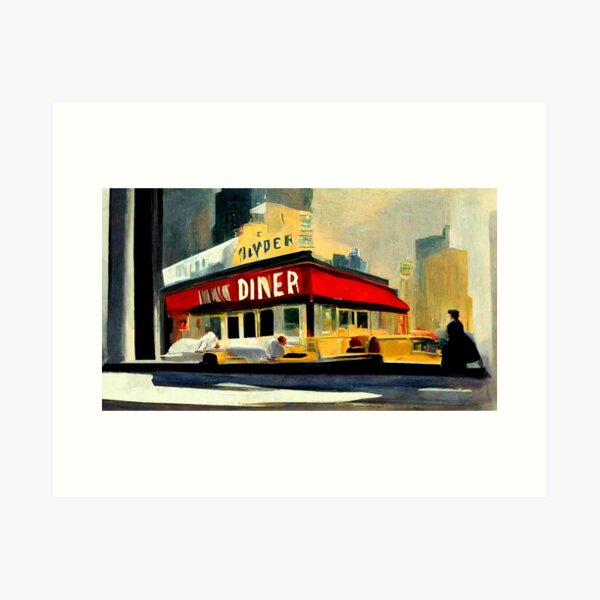 Edward Hopper Inspired Diner Painting