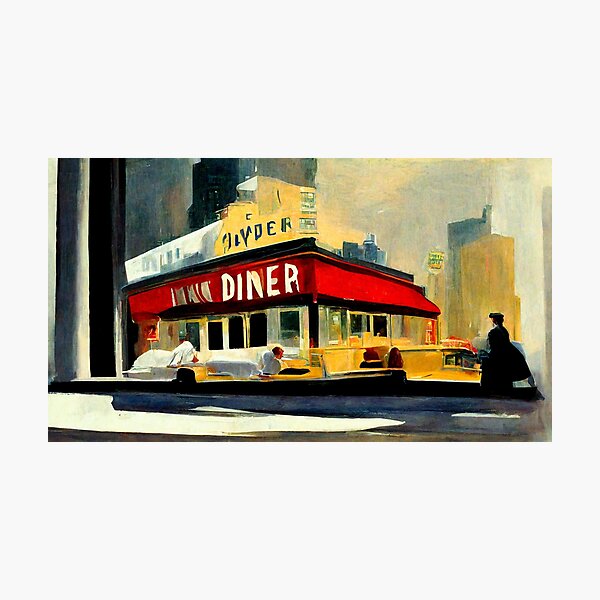 Edward Hopper Inspired Diner Painting