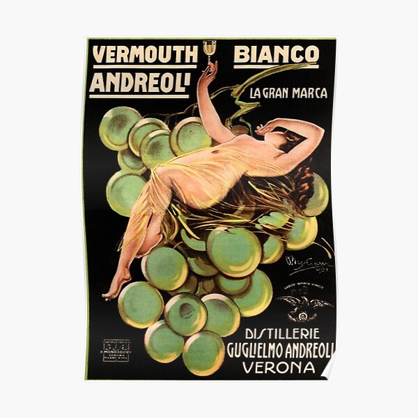 VERMOUTH WINE Bianco Andreoli Verona Vintage Italian Liqueur Advertisement Poster