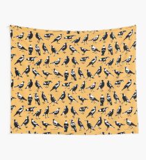 MAGPIES - Australian native birds (orange and tan) Wall Tapestry
