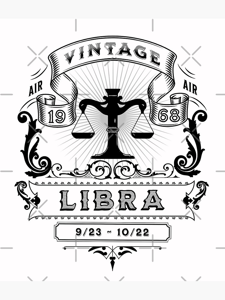 The Zodiac Sign of Libra Black and White 1968