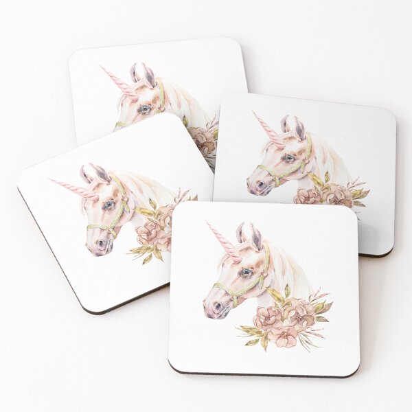 Item preview, Elegant watercolor floral unicorn print, flower bouquet illustration designed and sold by tiana-geo.