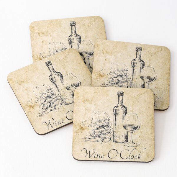 Item preview, Wine O'Clock Vintage Art Print | Tea-Stained Paper Effect:  designed and sold by LifeAndWonder.