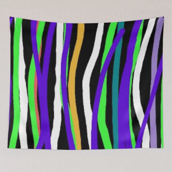 Aperçu de l'œuvre Motif de rayures blanches et vertes violettes verticales créée et vendue par Vesna7791.