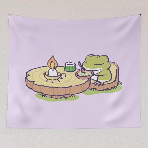 Item preview, I draw traveling frog eating lunch / tabi kaeru designed and sold by RansRoom.