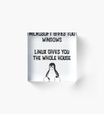 Linux and Microsoft Acrylic Block