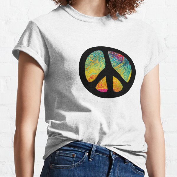 Peace Out in Blue Classic T-Shirt