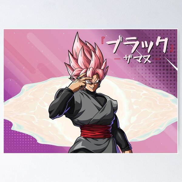 Dragon Ball Super Poster Goku Black SuperSJ Rose 12inx18in Free