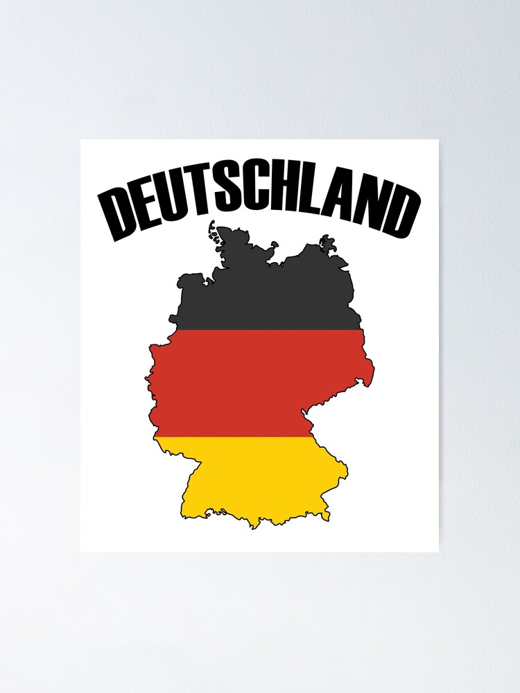Poster for Sale mit Deutschland-Karte - Deutsche Flagge