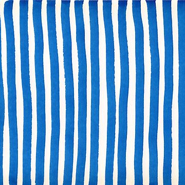 Artwork thumbnail, Vertical blue and white striped pattern - royal blue watercolor stripes by patterncrow