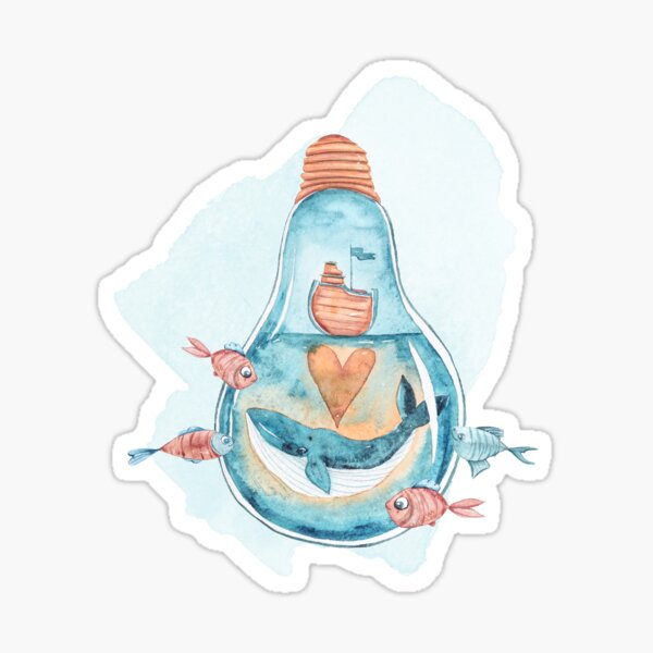 Illustration de baleine aquarelle mignonne Sticker