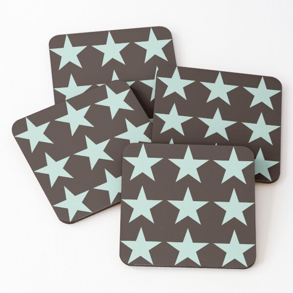 Item preview, Large MINT GREEN and DARK CHOCOLATE BROWN STARS  designed and sold by RachelMacht.