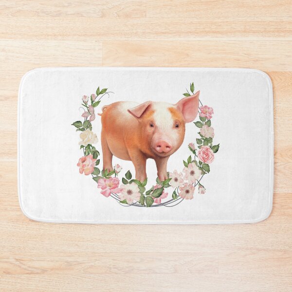 Item preview, Cute Young Pig Farm Flower Wreath Motive designed and sold by MarkusShirts.