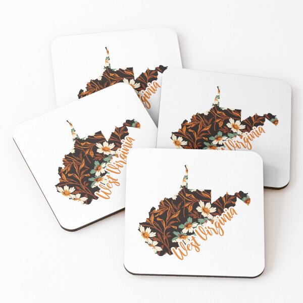Item preview, Floral Map of USA States West Virginia - Map of West Virginia designed and sold by AmethystMurad.