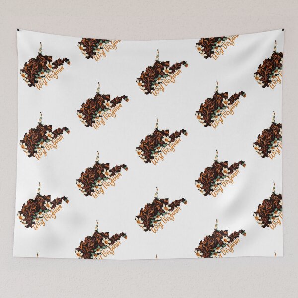 Item preview, Floral Map of USA States West Virginia - Map of West Virginia designed and sold by AmethystMurad.