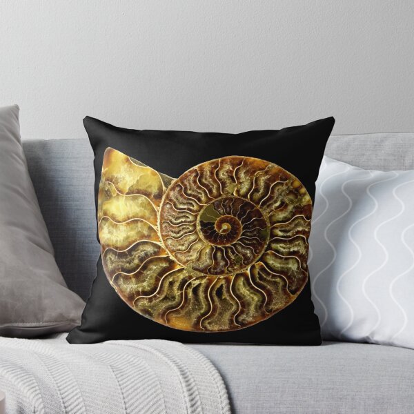 Ammonite Fossil Throw Pillow