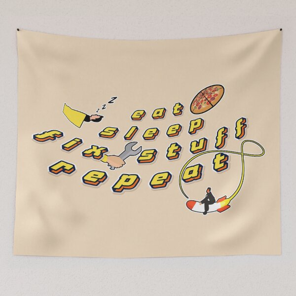 Item preview, Eat Sleep Fix Stuff Repeat motivational phrase with meaning designed and sold by MC-corporation.