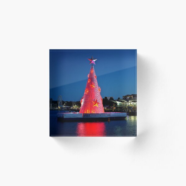 0186 Geelong Christmas tree Acrylic Block