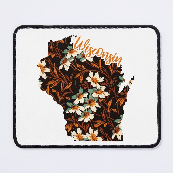 Item preview, Floral Map of USA States Wisconsin - Map of Wisconsin designed and sold by AmethystMurad.