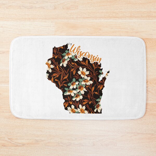 Item preview, Floral Map of USA States Wisconsin - Map of Wisconsin designed and sold by AmethystMurad.