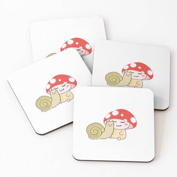 Item preview, Kawaii Baby Mushroom with Snail designed and sold by coozeebee.