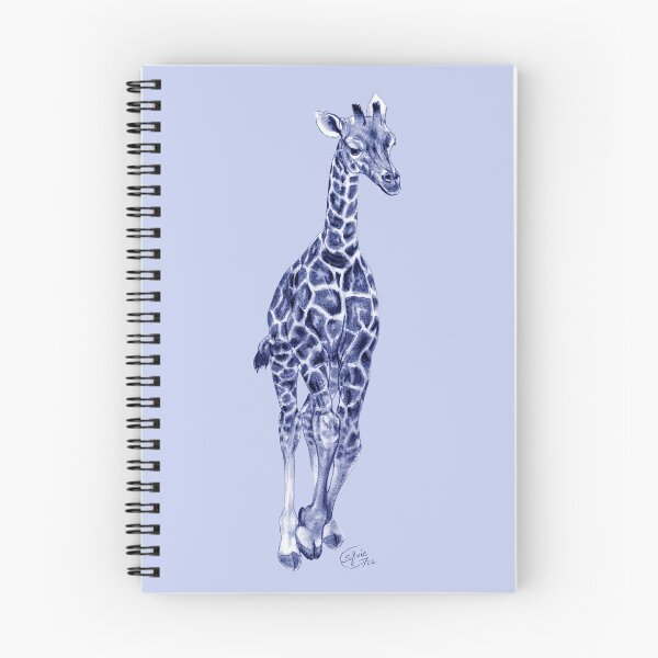 Item preview, Galloping giraffe - blue colorized version designed and sold by SylvieG18.
