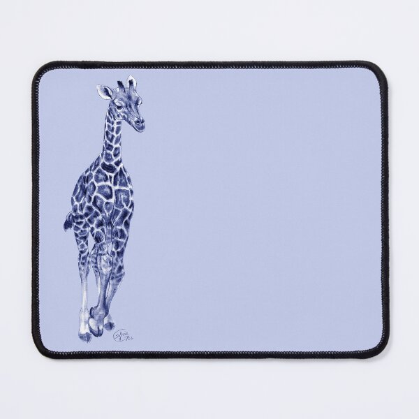 Item preview, Galloping giraffe - blue colorized version designed and sold by SylvieG18.
