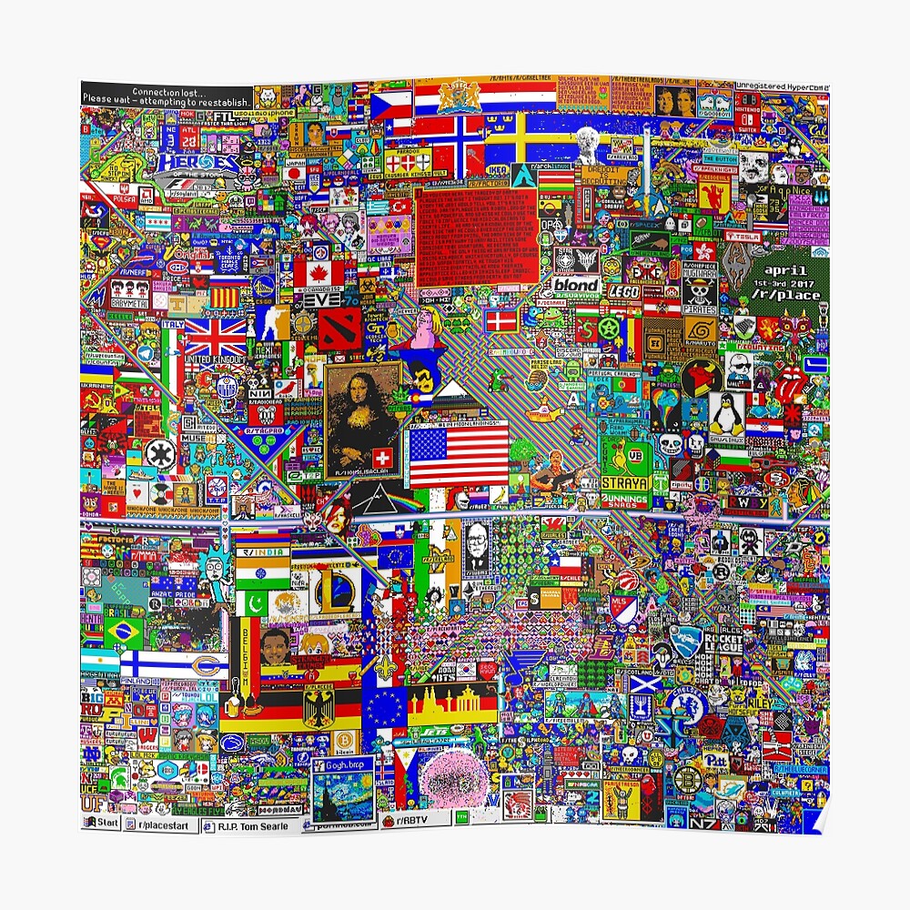 "/r/place feat. WSBKID" Poster by officialwsb Redbubble