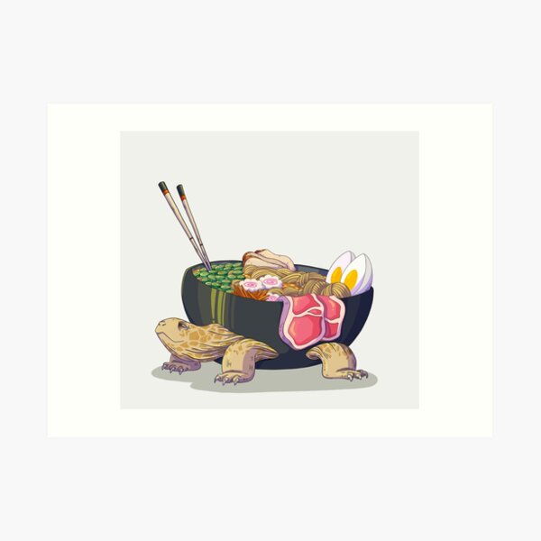 Ramen Tortoise Art Print