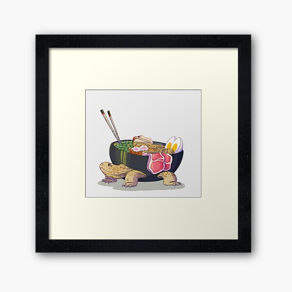 Ramen Tortoise Framed Art Print