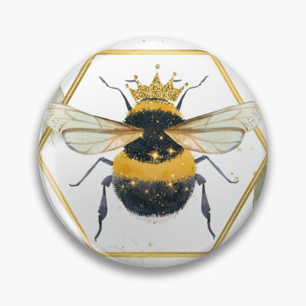 Item preview, Queen Bee Honeycomb Green Watercolour | Gold Crown Glitter:  designed and sold by LifeAndWonder.