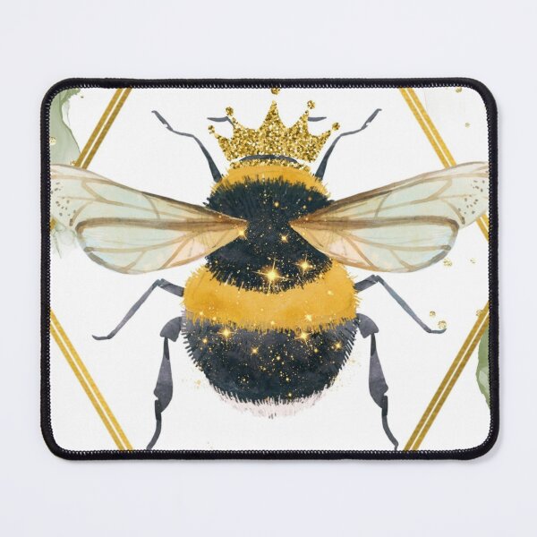 Item preview, Queen Bee Honeycomb Green Watercolour | Gold Crown Glitter:  designed and sold by LifeAndWonder.