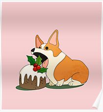 Christmas Corgi Poster