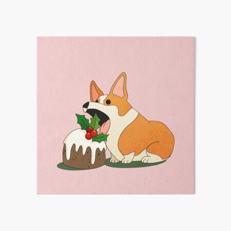 Christmas Corgi Art Board Print