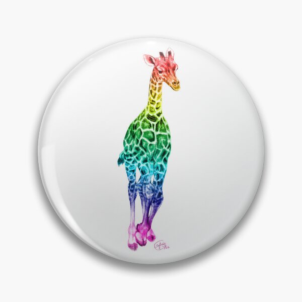Item preview, Galloping giraffe - rainbow colorized version designed and sold by SylvieG18.