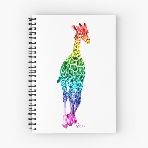 Item preview, Galloping giraffe - rainbow colorized version designed and sold by SylvieG18.