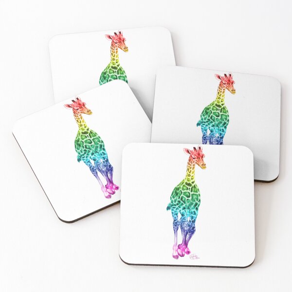 Item preview, Galloping giraffe - rainbow colorized version designed and sold by SylvieG18.
