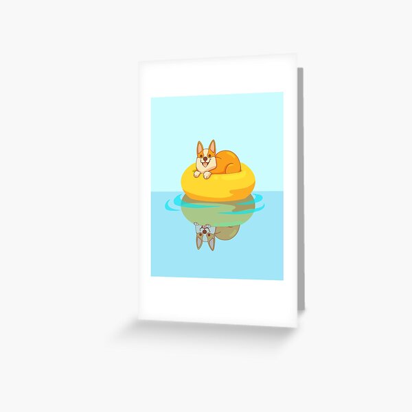 Summer Corgi Greeting Card