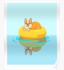 Summer Corgi Poster