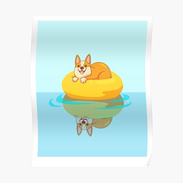 Summer Corgi Poster