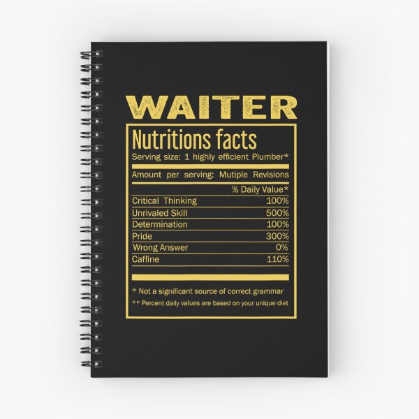 Item preview, Mens Womens waiter birthday Gifts Shirt,Cool waiter Funny Nutrition Facts Mens Womens Christmas Fathers Days Gift, waiter Nutrition Facts designed and sold by xlnv.