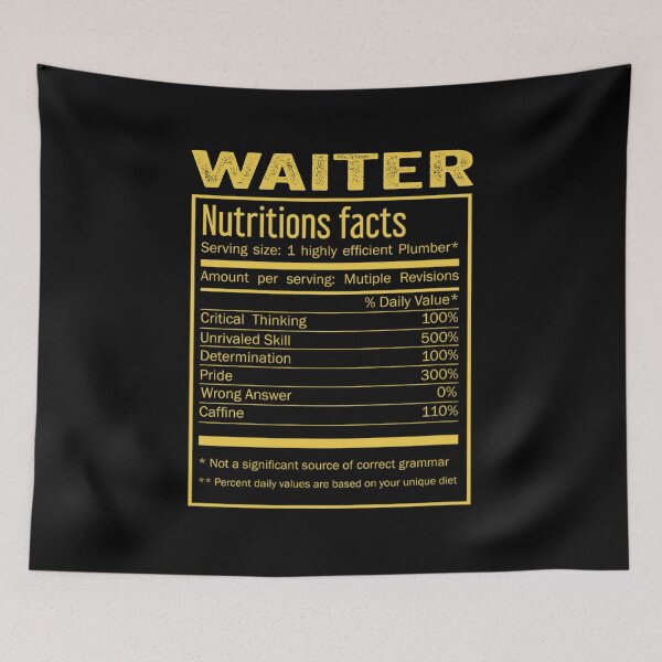 Item preview, Mens Womens waiter birthday Gifts Shirt,Cool waiter Funny Nutrition Facts Mens Womens Christmas Fathers Days Gift, waiter Nutrition Facts designed and sold by xlnv.