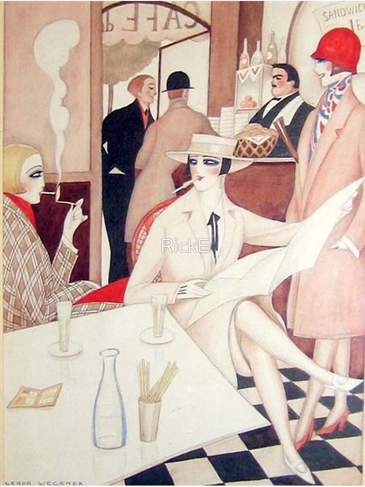 Discover Au Cafe by Gerda Wegener - Vintage Art Premium Matte Vertical Poster