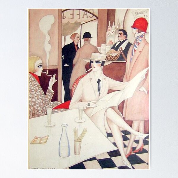 Item preview, Au Cafe by Gerda Wegener - Vintage Art designed and sold by RickE.