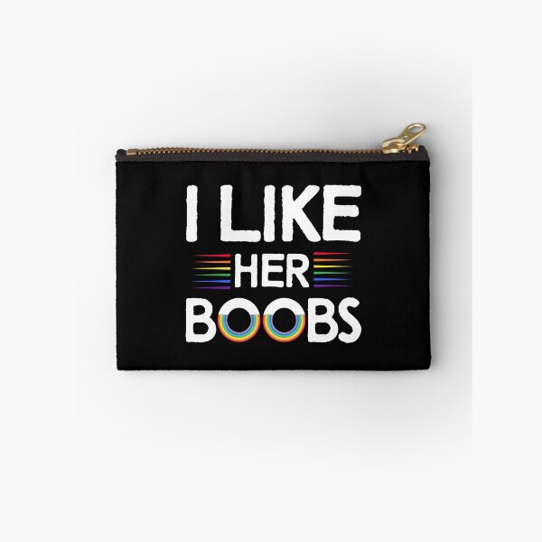 Item preview, I Like Her Boobs Funny LGBTQ Lesbians Rainbow Pride Parade designed and sold by haselshirt.